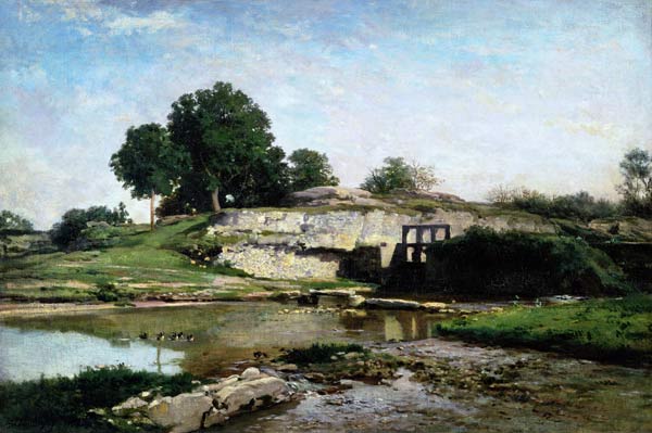 The Lock at Optevoz from Charles-François Daubigny
