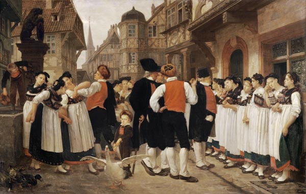 The Servants' Fair at Bouxwiller from Charles Francois Marchal