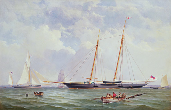 A Portrait of the 110 Ton Royal Yacht Squadron Schooner 'Viking' off the Needles from Charles Gregory