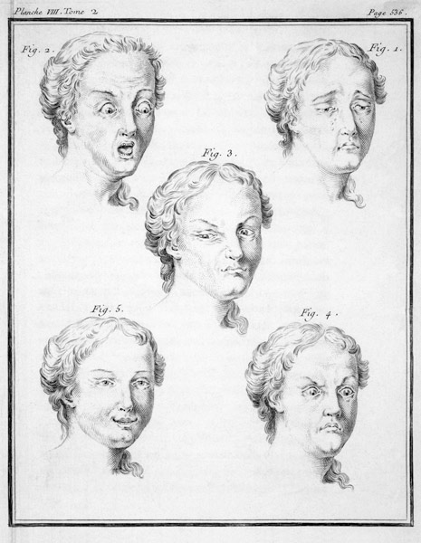 Heads showing different passions from Charles Le Brun