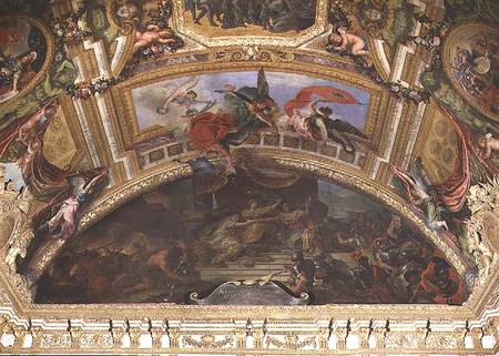 The Alliance of Germany and Spain with Holland, 1672, Ceiling Painting from the Galerie des Glaces from Charles Le Brun