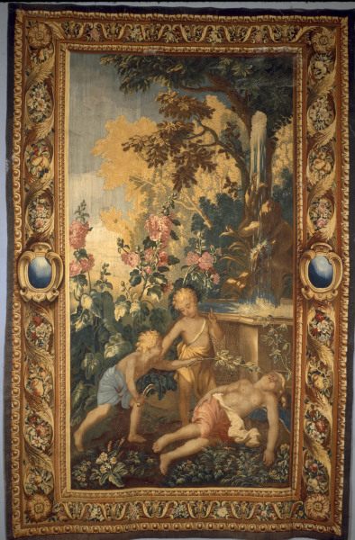 Boys in the garden / Tapestry C18 from Charles Le Brun