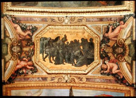 Helping the People during the Famine of 1662, Ceiling Painting from the Galerie des Glaces from Charles Le Brun
