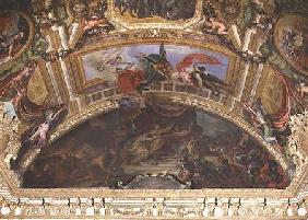 The Alliance of Germany and Spain with Holland, 1672, Ceiling Painting from the Galerie des Glaces