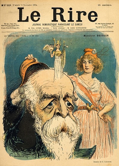 Caricature of Henri Brisson, from the front cover of ''Le Rire'', 5th November 1898 from Charles Leandre