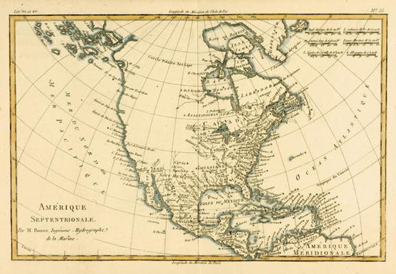 North America, from 'Atlas de Toutes les Parties Connues du Globe Terrestre' by Guillaume Raynal (17 from Charles Marie Rigobert Bonne