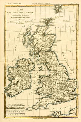 The British Isles, Including the Kingdoms of England, Scotland and Ireland, from 'Atlas de Toutes le from Charles Marie Rigobert Bonne