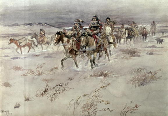 Crees Coming in to Trade (w/c on paper) from Charles Marion Russell