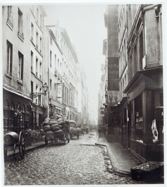 Rue de la Grande Truanderie, from the rue Montorgueil, Paris, 1858-78 (b/w photo)  from Charles Marville
