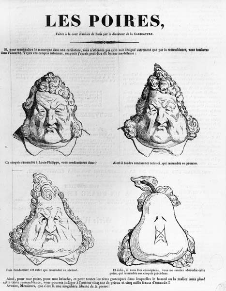 Les Poires, caricature of King Louis-Philippe (1773-1850) from ''Le Charivari'' from Charles Philipon