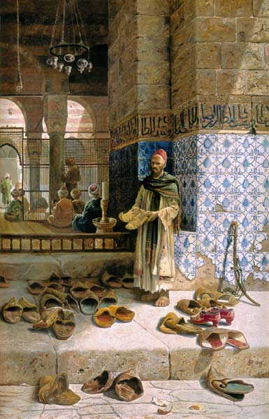 Shoes of religious Moslems in front of a mosque from Charles Robertson