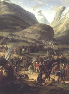 The French Army Travelling over the St. Bernard Pass at Bourg St. Pierre, 20th May 1800