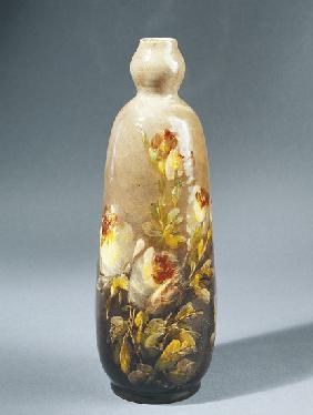 Bottle decorated with roses