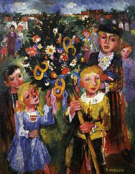 Le Bouquet des Rameaux, 1932, painting by Charles Walch (1896-1948). France, 20th century.