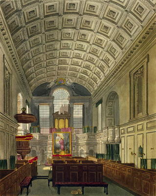 The German Chapel, St. James's Palace, from 'The History of the Royal Residences', engraved by Danie from Charles Wild