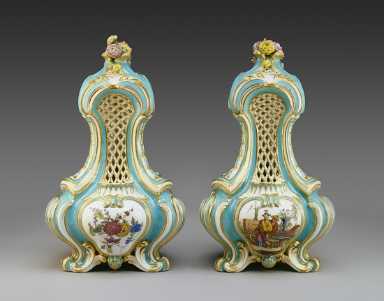 Pair of Triangular Pot-pourri Vases from Charles Nicolas Dodin