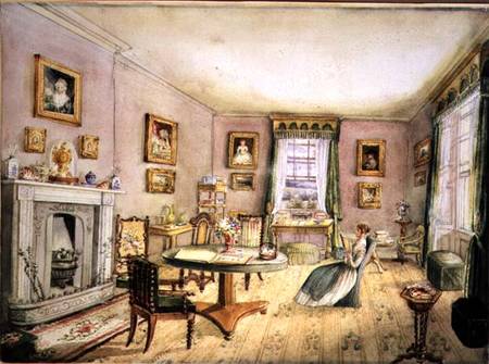 The Drawing Room, East Wood, Hay, f54 from an Album of Interiors from Charlotte Bosanquet