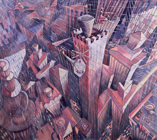 Downtown Manhattan Hailstorm, 1995 (oil on canvas)  from Charlotte  Johnson Wahl