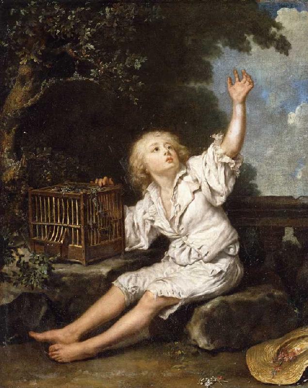 Junge mit einem leeren Vogelkäfig. from Charpentier d.Ä.,Jean-Baptiste