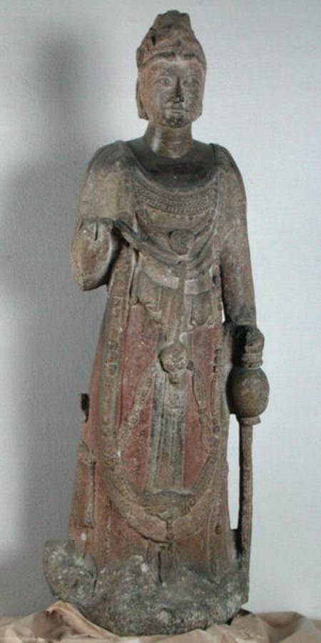 Bodhisattva Kuan-yin (Avalokitesvara) holding a vase, Sui Dynasty from Chinese School
