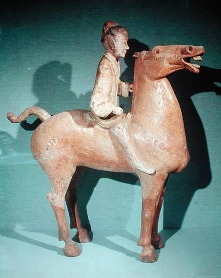 Horseman, from Xianyang, Shaanxi, Western Han Dynasty from Chinese School