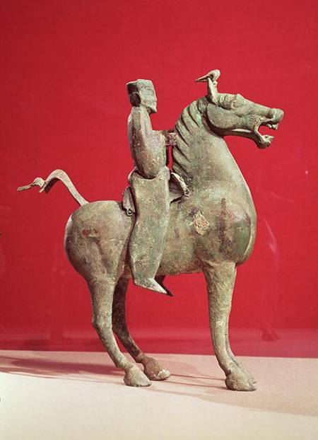 Man on horseback, from Wu-wei, Kansu, Eastern Han Dynasty from Chinese School