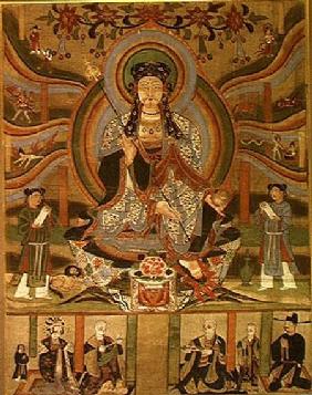 Buddhist banner depicting Dizang and the Six Roads to Rebirth, from Dunhuang