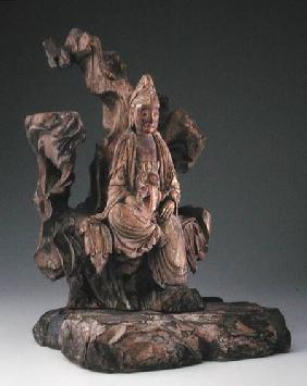 Guanyin and Child Seated Among Rocks, Yuan or early Ming dynasty