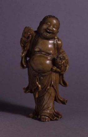 Laughing Figure of Liu Hai, with a three legged toad under his left arm, Qing dynasty