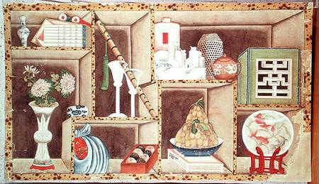 Trompe l'Oeil of Chinese Objects from Chinese School