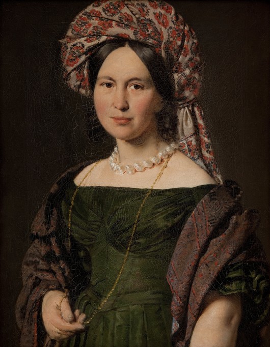 Cathrine Jensen, née Lorenzen, the Artist's Wife Wearing a Turban from Christian Albrecht Jensen