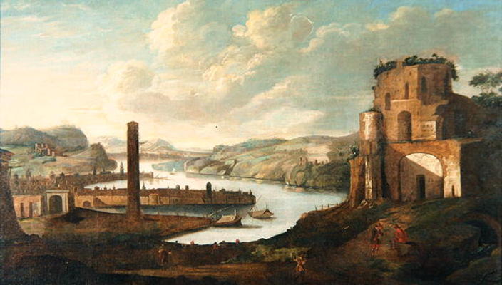 Port Scene (oil on canvas) from Christian Georg Schutz