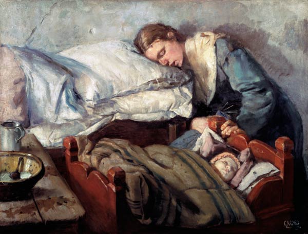 Sleeping Mother from Christian Krohg