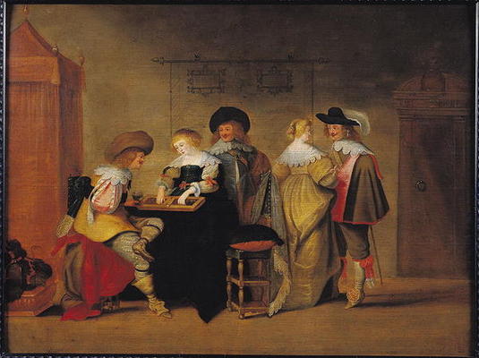 Backgammon Players (oil on panel) from Christoffel Jacobsz van der Lamen