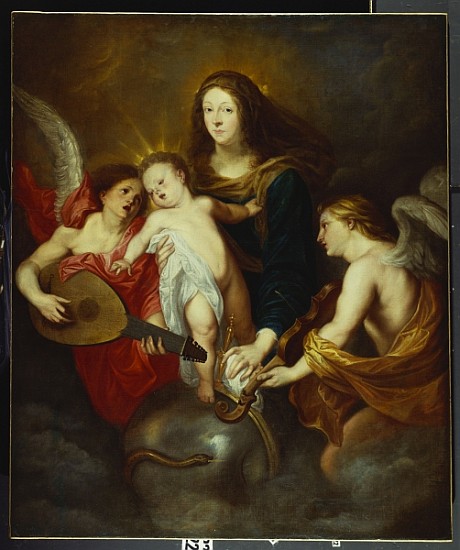 The Virgin and Child Triumphing over Sin with Two Musical Angels from (circle of) Sir Anthony van Dyck