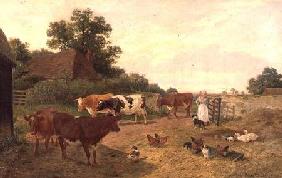 A Kentish Farm Scene, Milking-Time