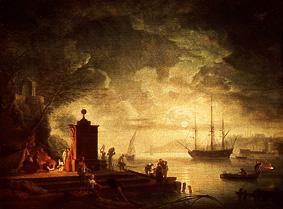 Moon night at the port from Claude Joseph Vernet