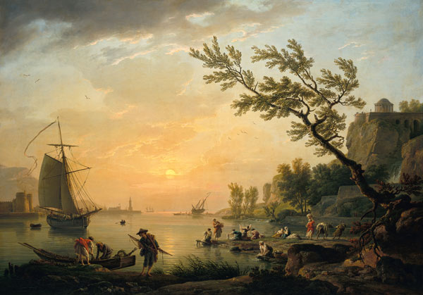 Seaport into evening atmosphere from Claude Joseph Vernet