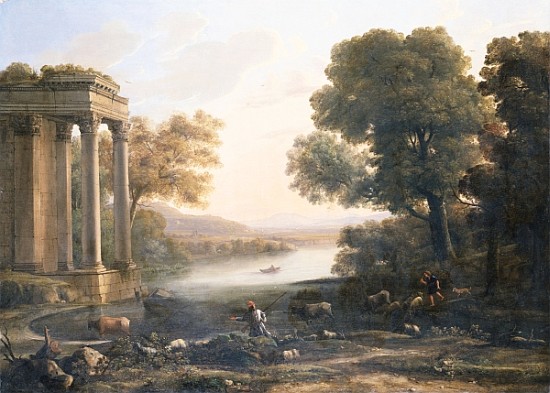 A Pastoral Landscape with Ruined Temple, c.1638 from Claude Lorrain
