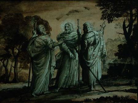 Journey to Emmaus (black chalk & gouache on paper) from Claude Lorrain