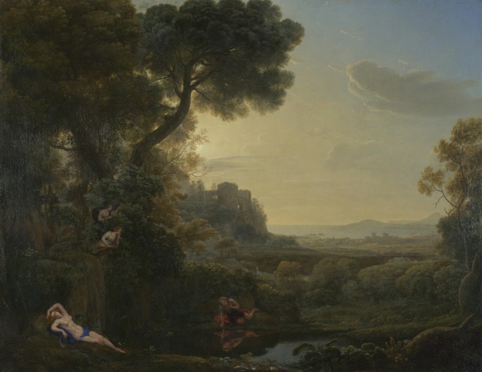 Landscape with Narcissus and Echo from Claude Lorrain