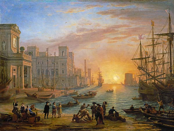 Port at sunset from Claude Lorrain