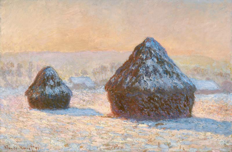 Wheatstacks, Snow Effect, Morning from Claude Monet