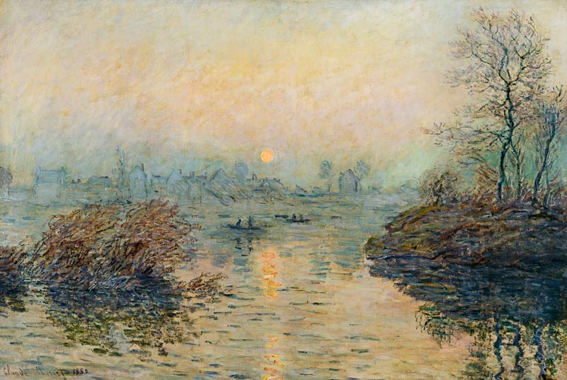 Sun Setting over the Seine at Lavacourt. Winter Effect from Claude Monet