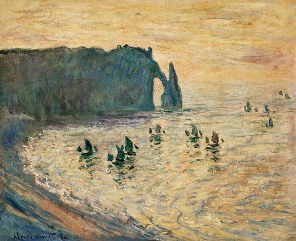 The Cliffs at Etretat from Claude Monet