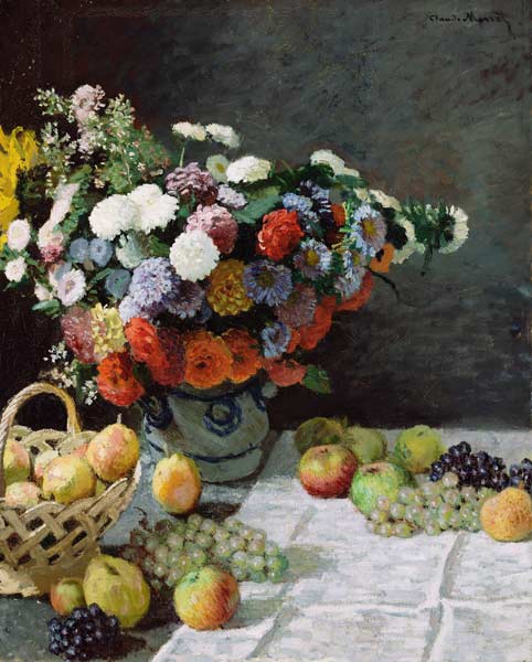 Still Life with Flowers and Fruit from Claude Monet