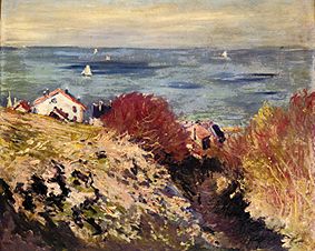 Sea coast with houses from Claude Monet
