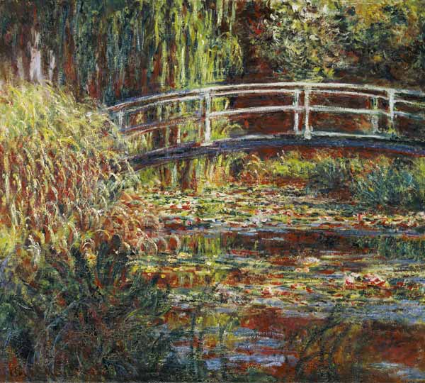 Waterlily pond and Japanese bridge (harmony in pink) from Claude Monet