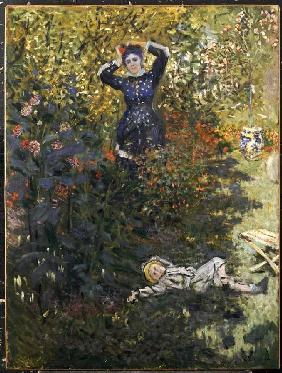 Camille and Jean Monet in the garden