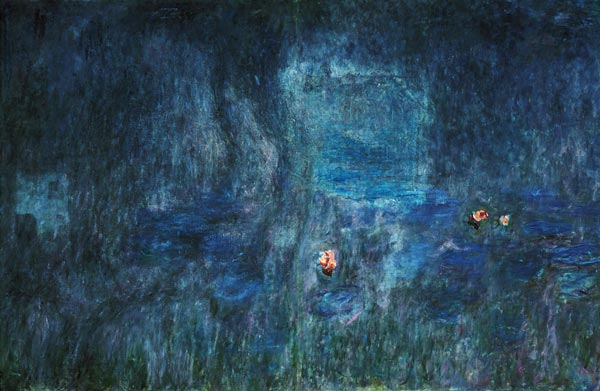 Waterlilies: Reflections of Trees, detail from the left hand side from Claude Monet